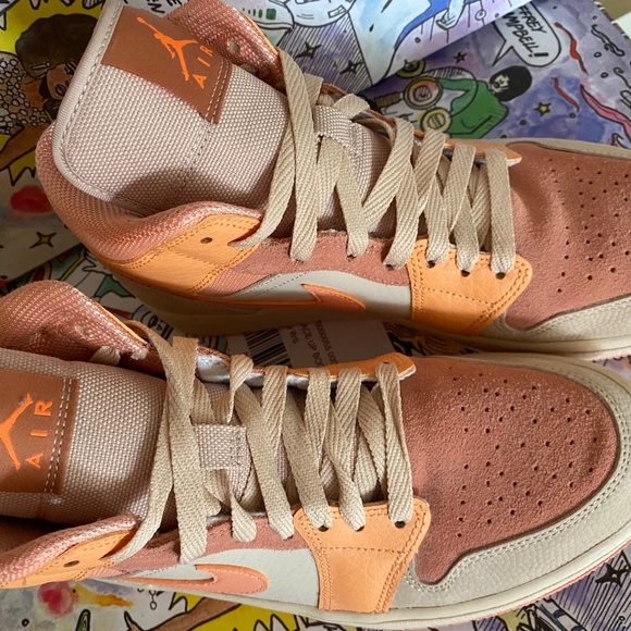 Nike high top Jordan’s leather suede pink peach size 9 - Picture 7 of 7